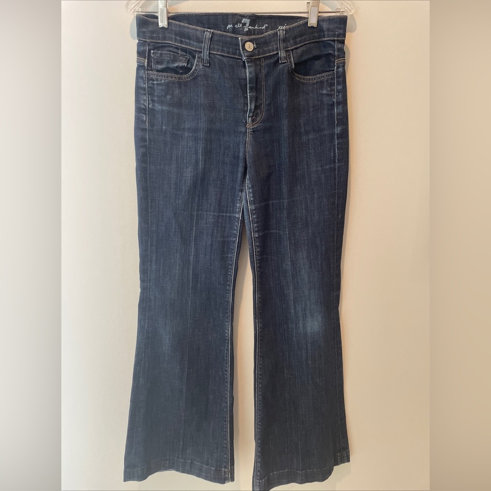 7 For All Mankind Jeans Womens Size 28 Dark Blue Denim Pants GINGER Flair Flare